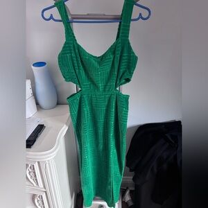 Cider velour green cut out dress Small